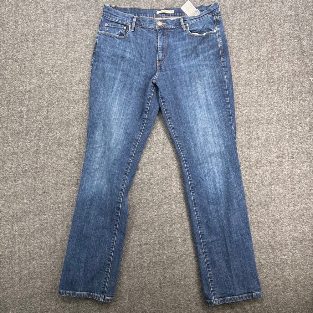 Levis 505 Straight Leg Jeans Womens 14 Medium Wash Blue Mid Rise Denim